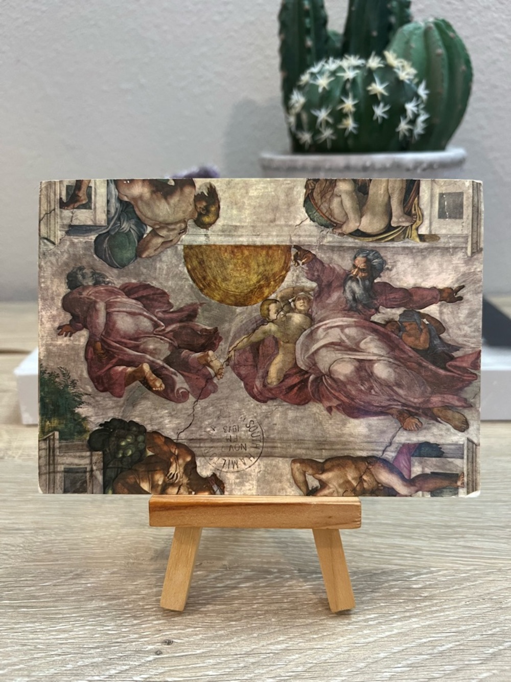 Vintage Vatican Postcard Michelangelo Creation of the Sun Sistine Chapel Rome